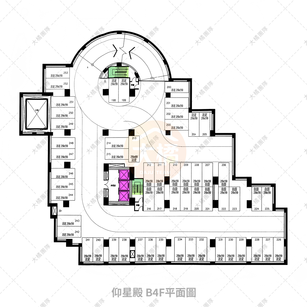仰星殿-停車場配置B4F