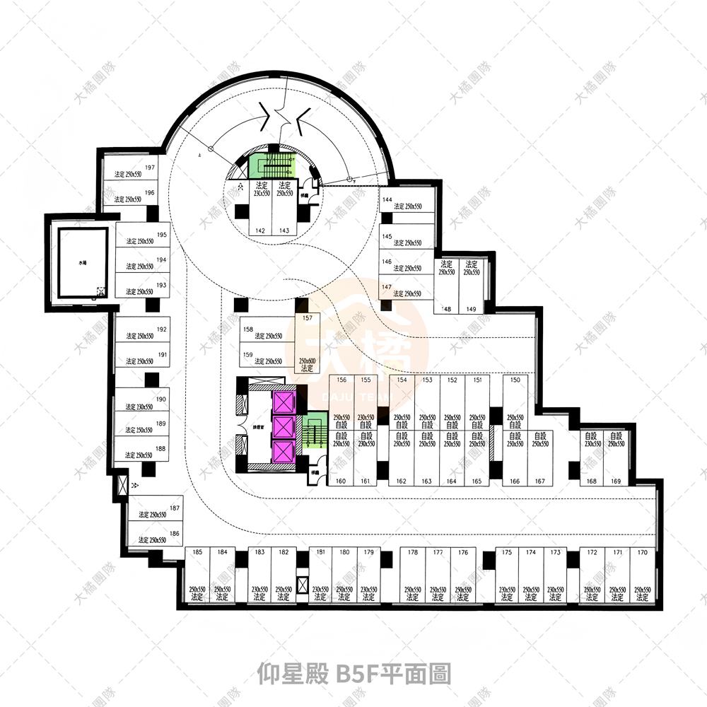 仰星殿-停車場配置B5F