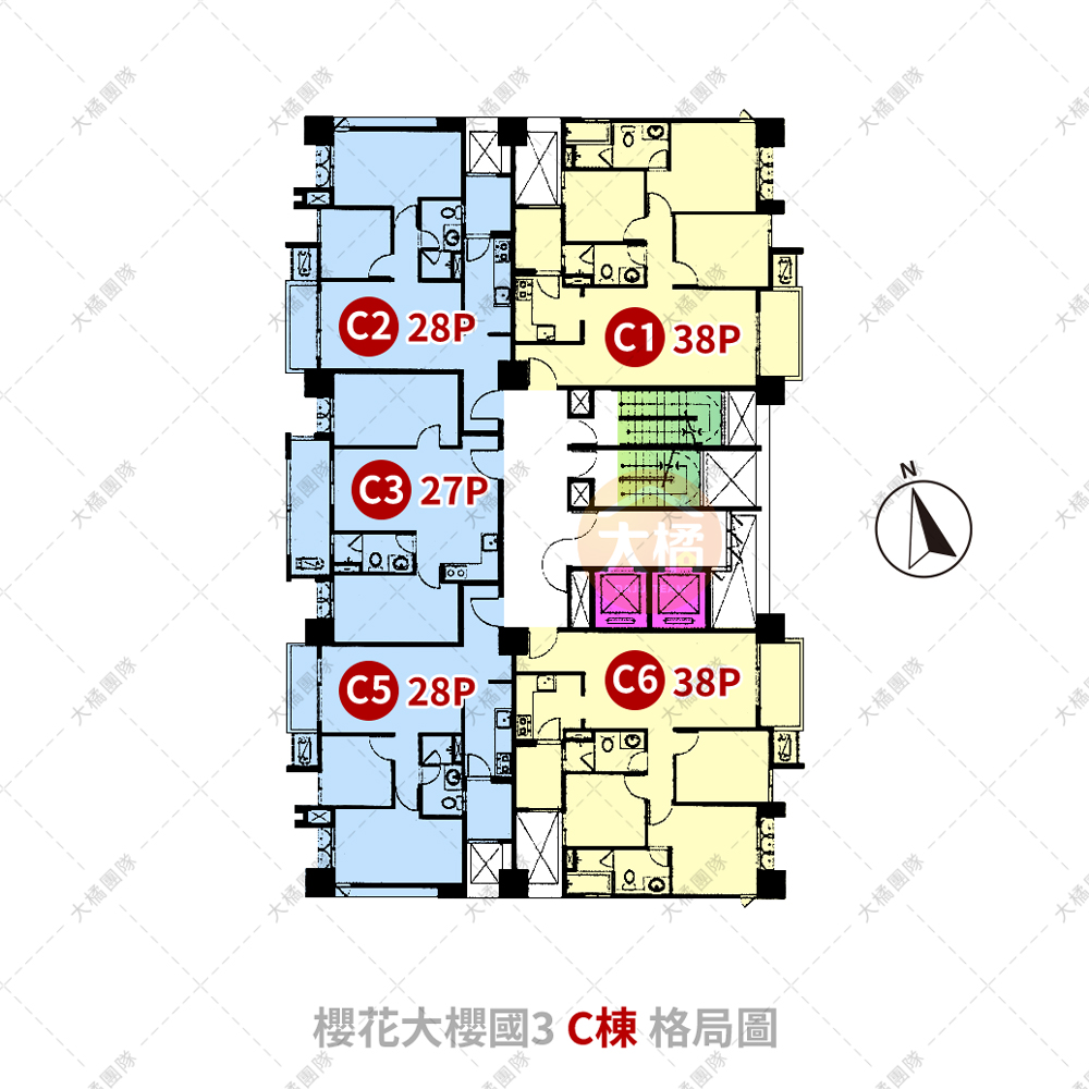 櫻花大櫻國3-C棟格局圖