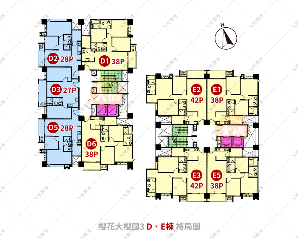 櫻花大櫻國3-D、E棟格局圖