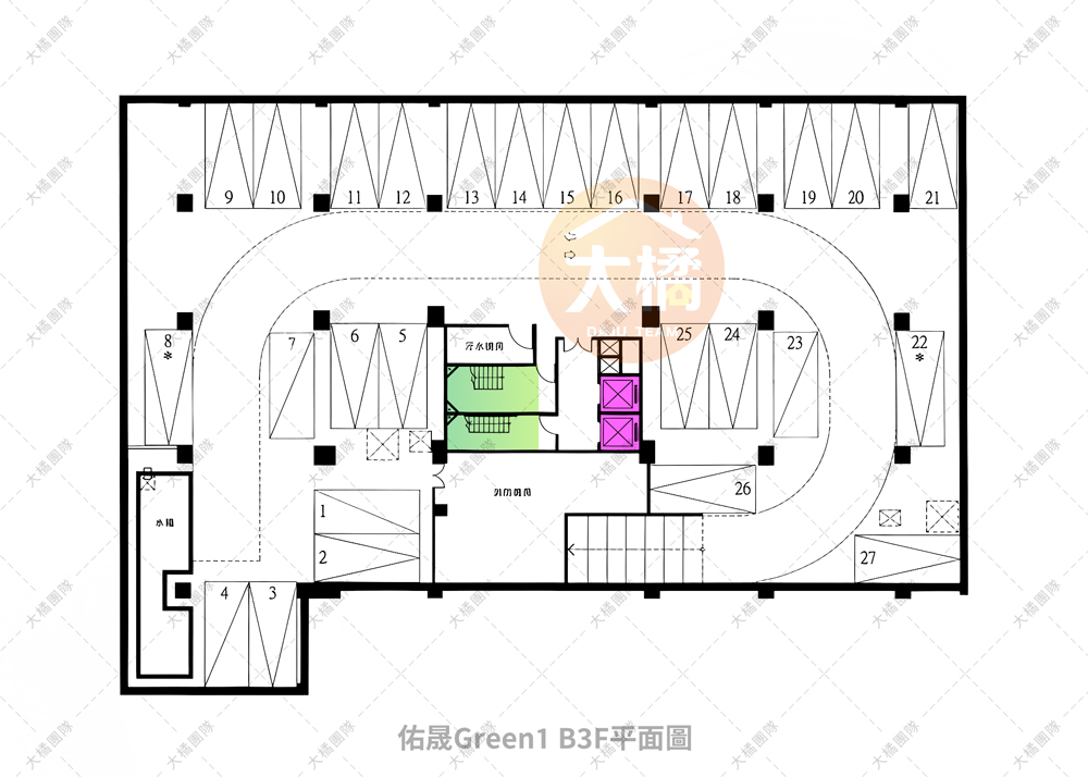 佑晟Green1-停車場配置B3F