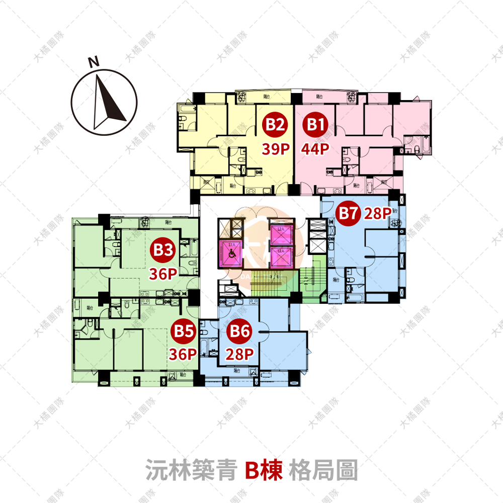 沅林築青-B棟格局圖