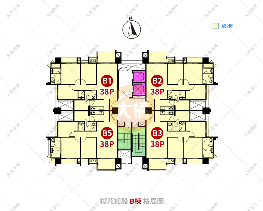 櫻花知殷-B棟格局圖