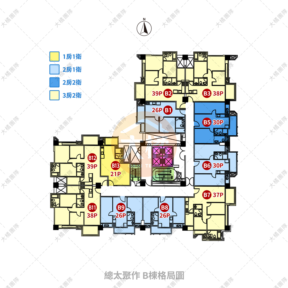 總太聚作-B棟格局平面圖