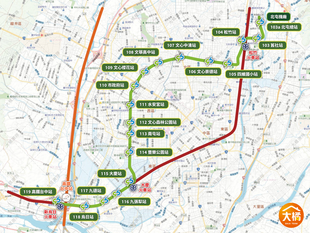 捷運綠線路線圖