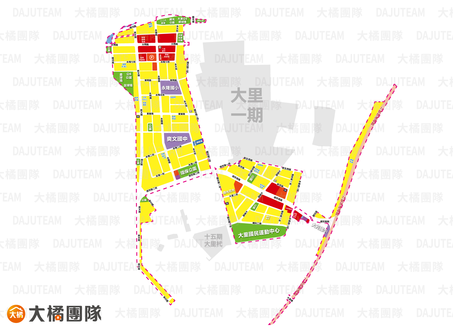 大里二期重劃區-全範圍地圖